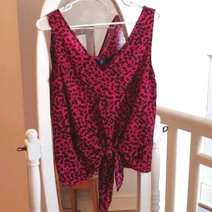 RACHEL by Rachel Roy Pink/Black Animal Print Top
